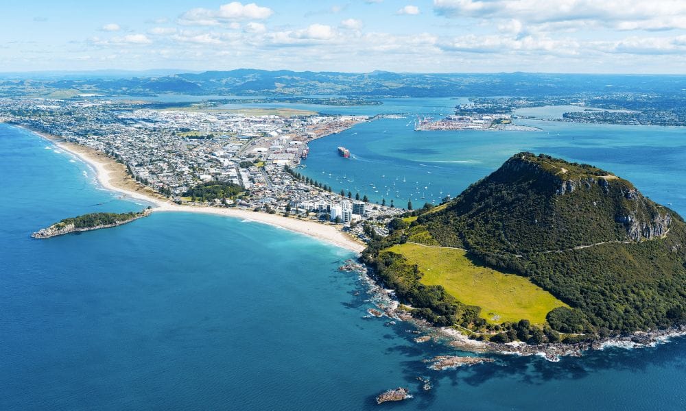 a bird's eye view of a city by the water