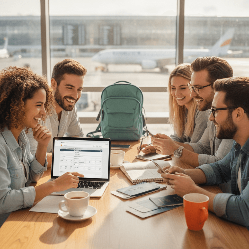 Steps to book multiple airline tickets for a group?